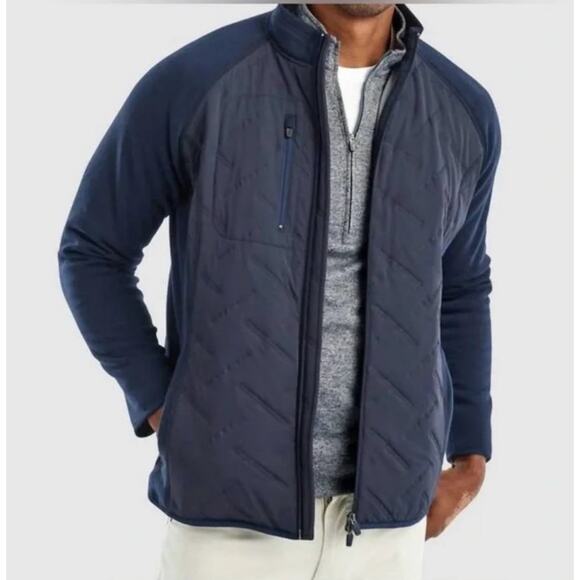 Johnnie O Mario Mix Media Water Repellent Zip-Up Jacket Twilight - Picture 16 of 16